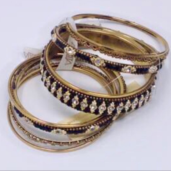 Glitzy Bangle Set Size 8 Black - Picture 3 of 4